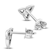 6pairs, Plain Silver Trinity Stud Earrings, ep271